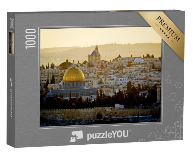 Puzzel 1000 stukjes „De Oude Stad van Jeruzalem in het avondlicht“