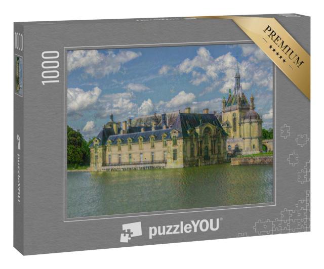 Puzzle 1000 Teile „im Kunst-Stil von Claude Monet - Chateau de Chantilly - Puzzle-Kollektion Künstler & Gemälde“