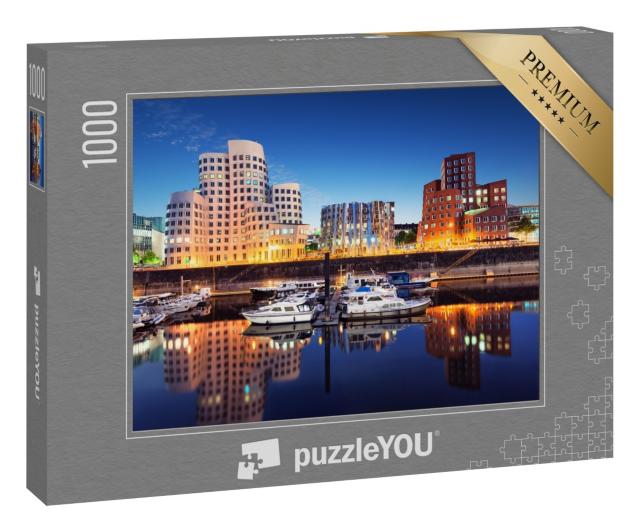 Puzzle 1000 Teile „Düsseldorf Zollhof Skyline“