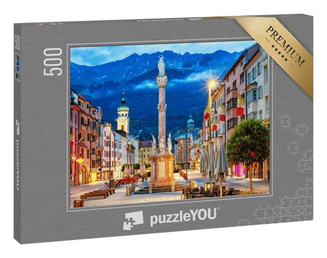 Puzzle 500 Teile „Innsbruck: Altstadt im Alpengebirge in Tirol“