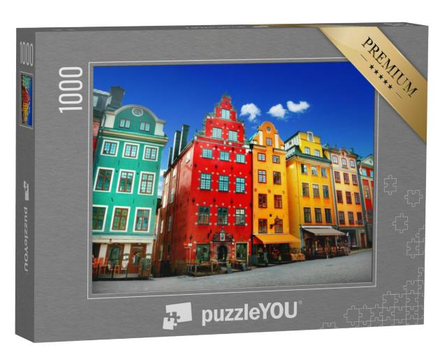 Puzzel 1000 stukjes „Kleurrijke huizen in Stockholm“