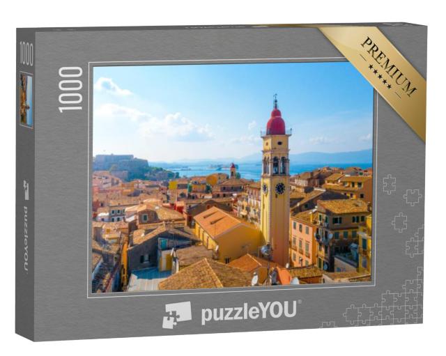 Puzzel 1000 stukjes „Panoramisch uitzicht op Kerkyra, hoofdstad van het eiland Corfu, Griekenland“