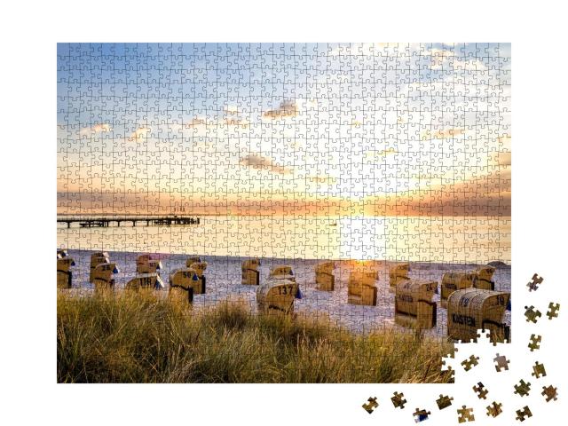 Puzzle 1000 Teile „Strand von Scharbeutz, Ostsee, Deutschland“