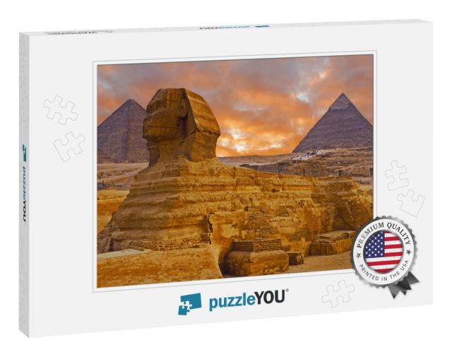 View of the Sphinx Egypt, the Giza Plateau in the Sahara... Jigsaw Puzzle