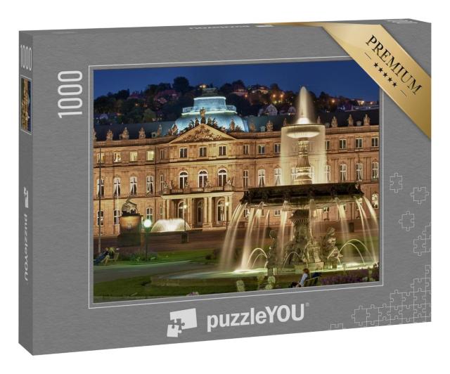 Puzzle 100 Teile „Brunnen am "Neuen Schloss" Stuttgart, Deutschland“