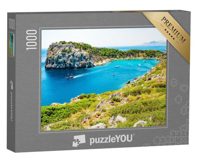 Puzzel 1000 stukjes „Anthony Quinn Baai op Rhodos, Middellandse Zee, Griekenland“