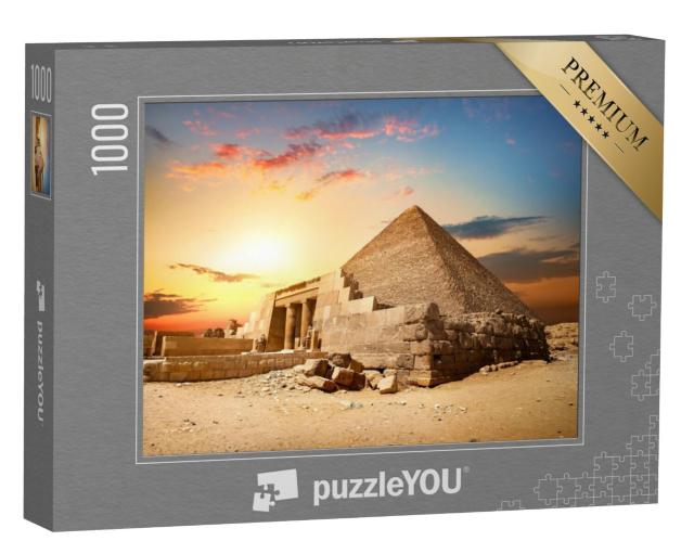 Puzzel 1000 stukjes „Ruïnes van de piramide van Cheops in Caïro, Egypte“