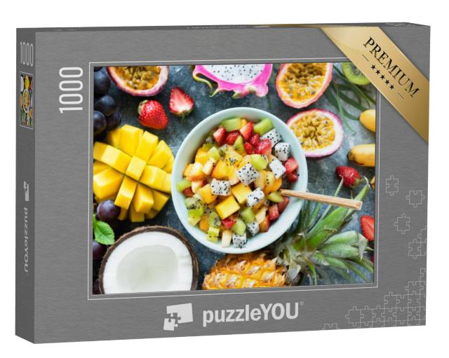 Puzzel 1000 stukjes „Tropische vruchtensalade met mango en pitaya“