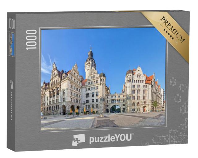 Puzzel 1000 stukjes „Het nieuwe stadhuis: uitzicht vanaf Burgplatz, Leipzig, Duitsland“