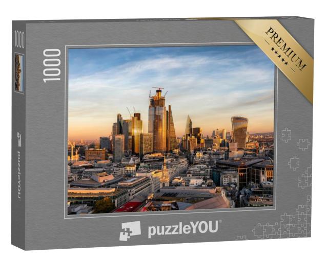 Puzzel 1000 stukjes „Zonsondergang over de skyline van de City of London, Engeland“