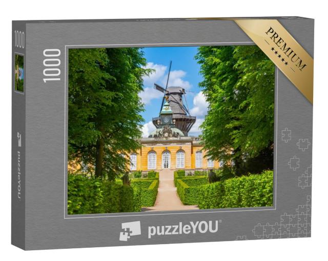 Puzzel 1000 stukjes „Nieuw paleis en windmolen in Sanssouci Park, Potsdam“