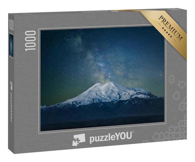 Puzzle 1000 Teile „Berg Elbrus und die Milchstraße“