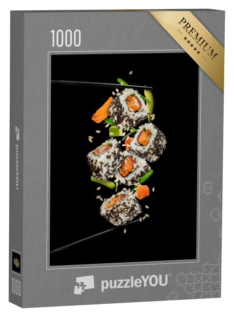 Puzzel 1000 stukjes „Sushistukjes tussen stokjes“