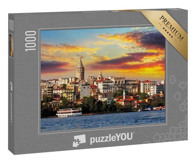 Puzzle 100 Teile „Sonnenuntergang im Galata-Viertel in Istanbul“
