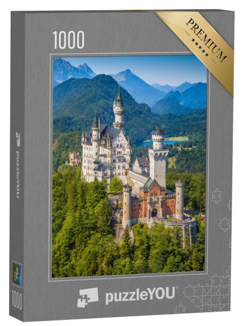 Puzzel 1000 stukjes „Kasteel Neuschwanstein, gebouwd in de 19e eeuw door koning Ludwig II.“