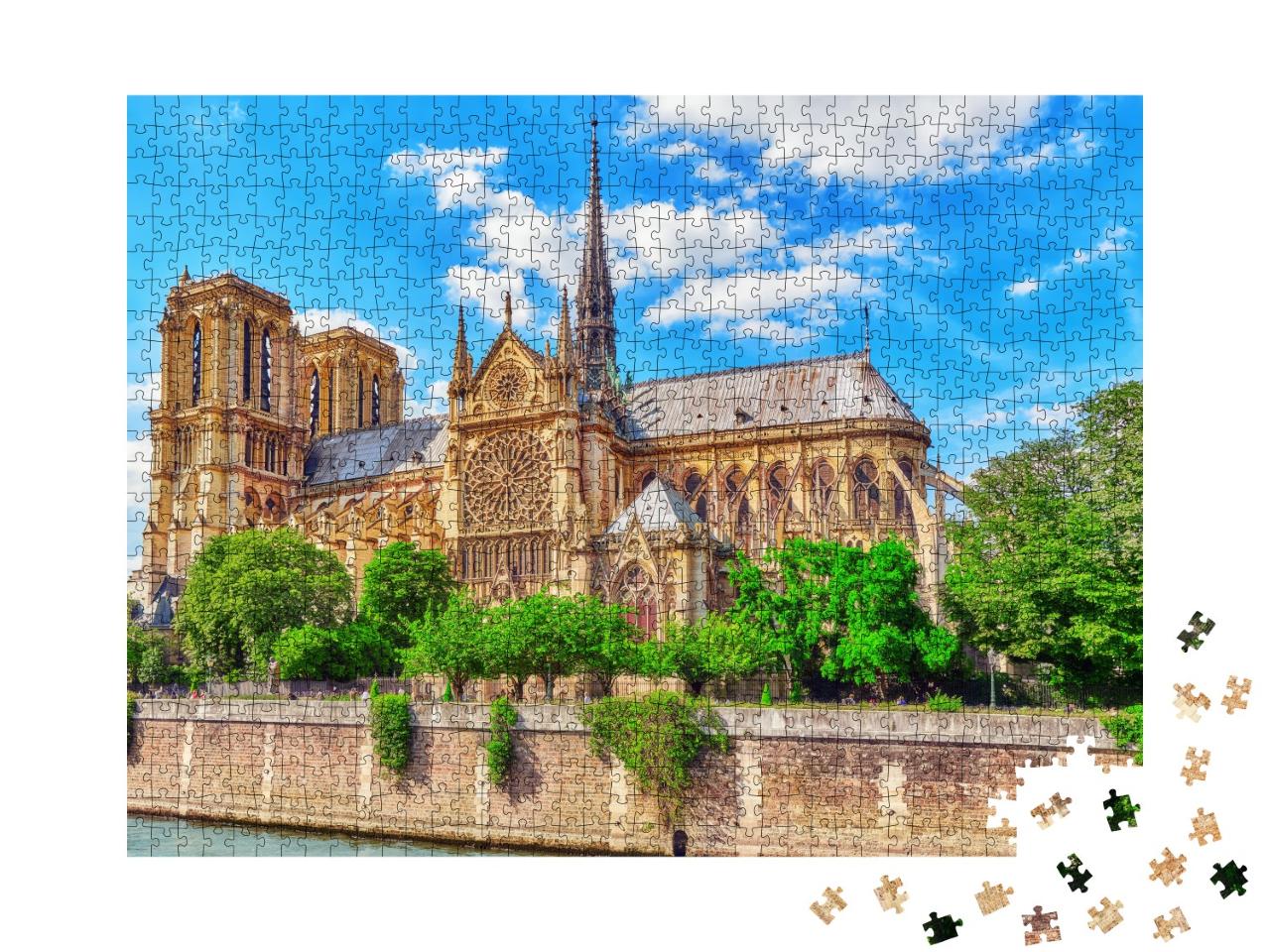Puzzle 1000 Teile „Kathedrale Notre Dame von de Seine, Paris, Frankreich“