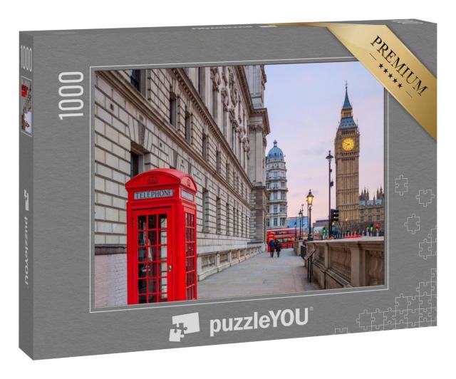 Puzzle 1000 Teile „Abendliche Londoner Skyline mit Big Ben und Houses of Parliament“