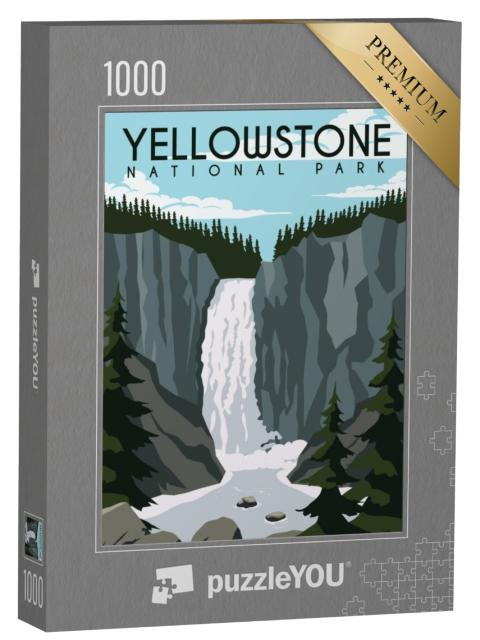 Puzzel 1000 stukjes „Vectorillustratie: Nationaal park Yellowstone“