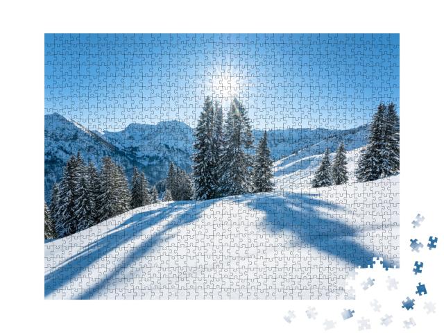 Puzzle 1000 Teile „Malerisches Allgäu: Ein Winterwunderland “