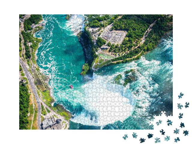 Puzzle 1000 Teile „Beeindruckende Vogelperspektive: Niagarafälle, Kanada“
