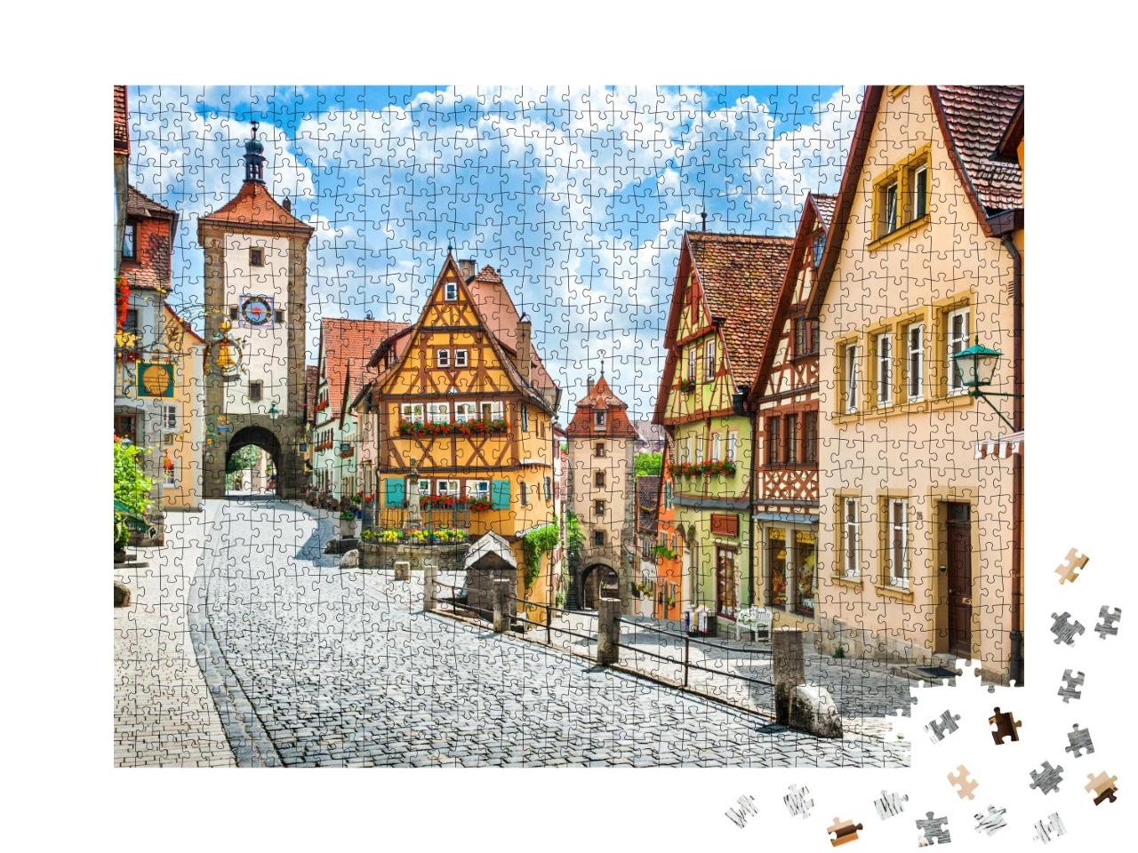 Puzzle 1000 Teile „Historisches Rothenburg ob der Tauber, Deutschland“