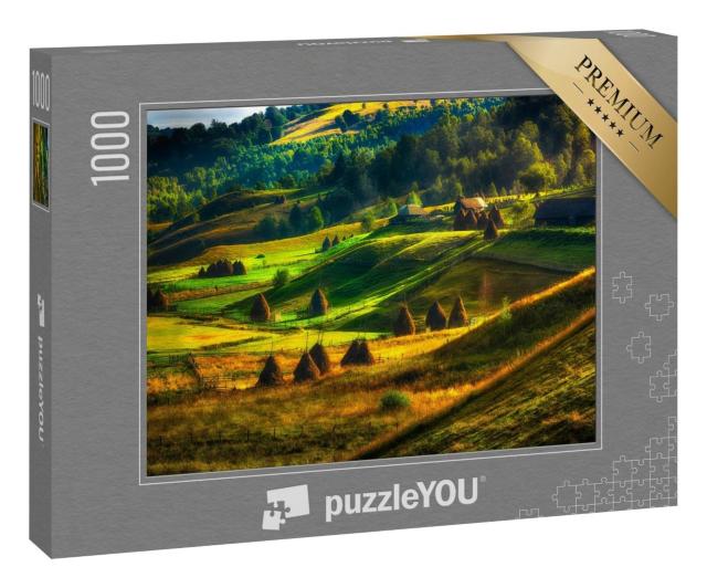 Puzzle 1000 Teile „Berglandschaft mit Herbstmorgennebel, Rumänien“