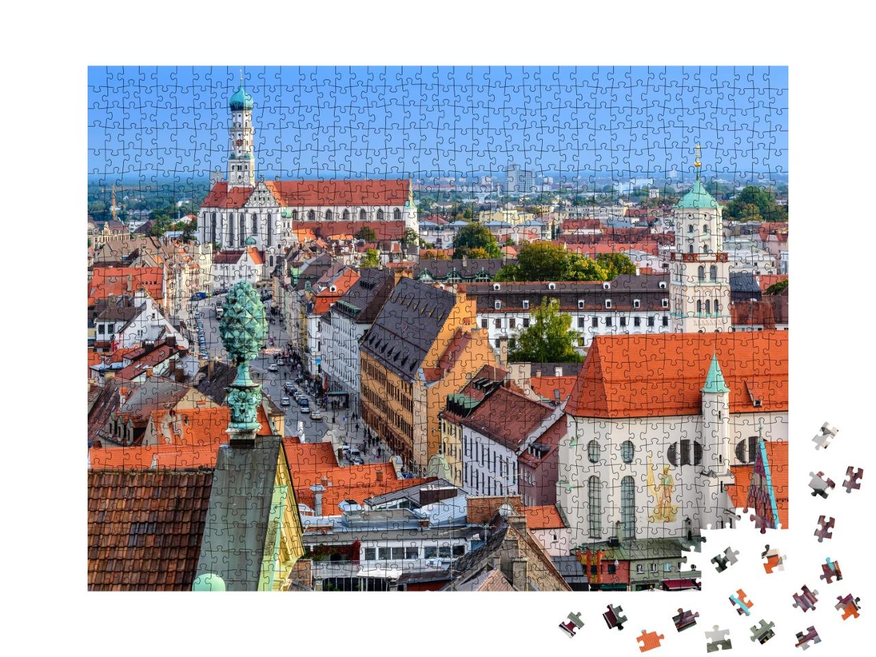 Puzzle 1000 Teile „Wunderschöne Altstadt von Augsburg, Deutschland“