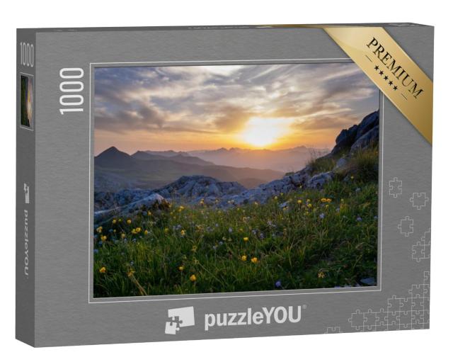 Puzzel 1000 stukjes „Zonsondergang op de berg Taljanka tussen Albanië en Montenegro“