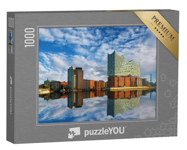 Puzzel 1000 stukjes „Spiegeling van de Elbphilharmonie in Hamburg“