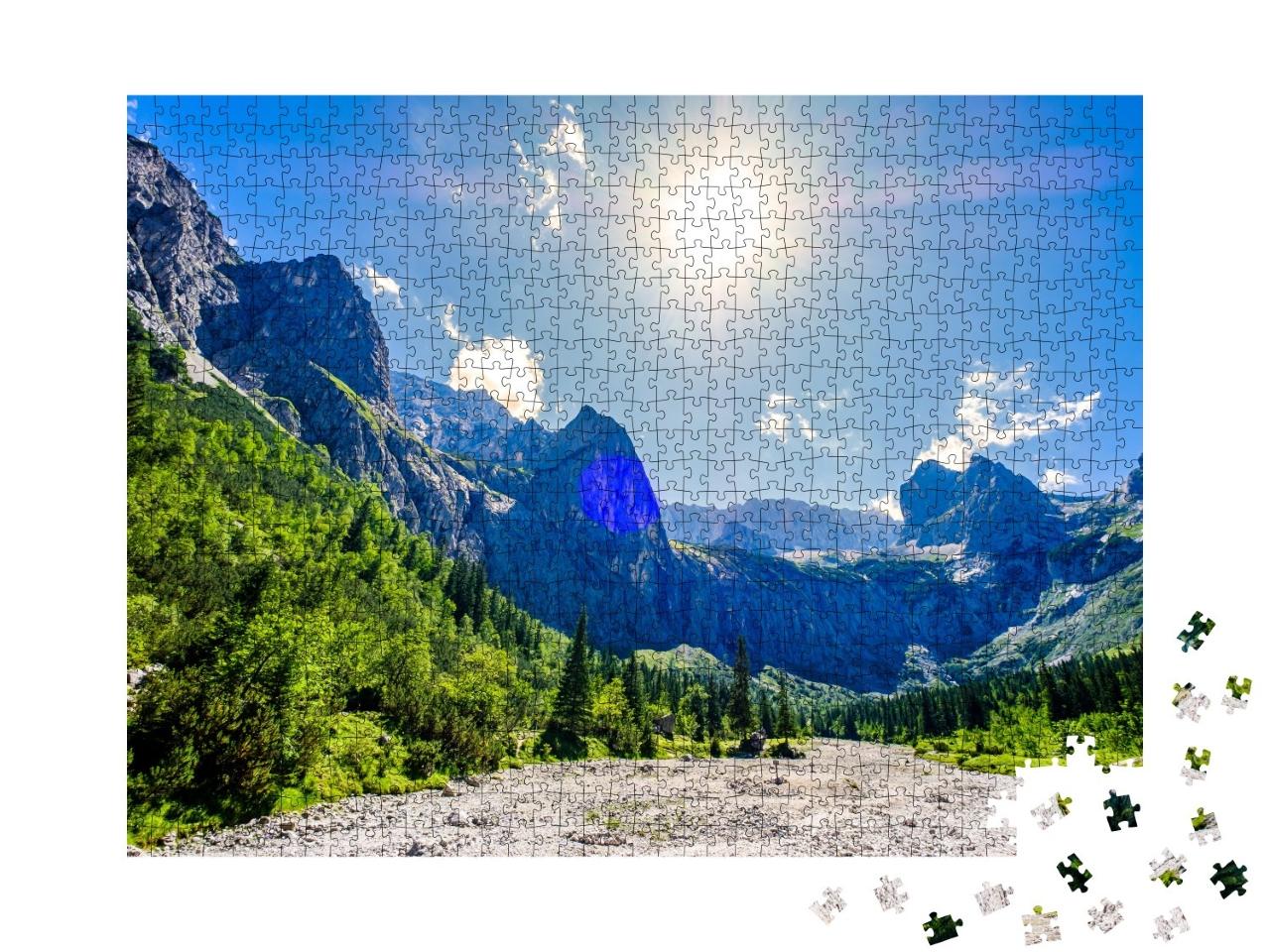 Puzzle 1000 Teile „Berühmtes Höllental bei der Zugspitze in Bayern, Deutschland“