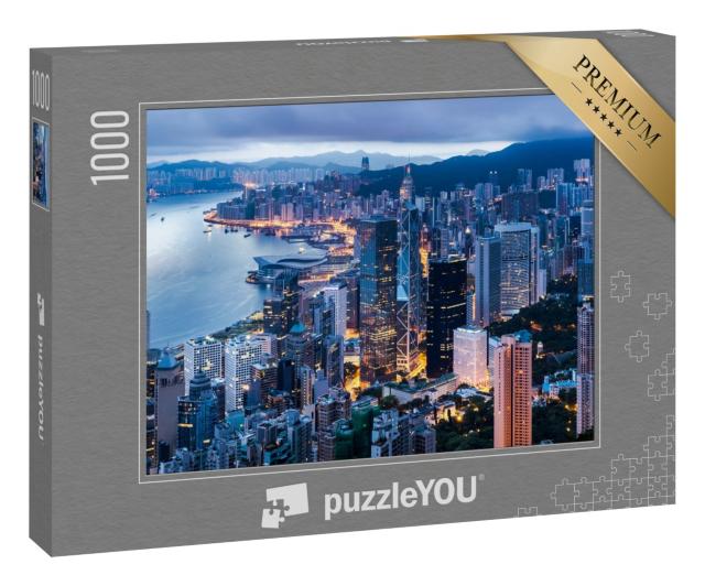 Puzzle 1000 Teile „Hongkong in der Dämmerung“