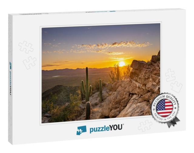 Sunset At Saguaro National Park West... Jigsaw Puzzle