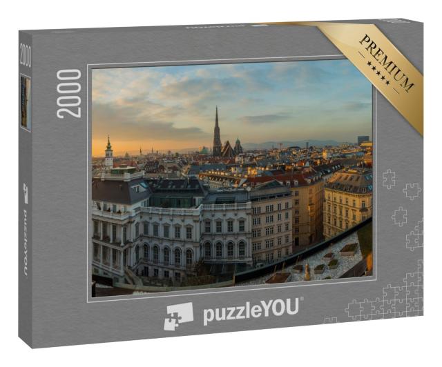 Puzzle 2000 Teile „Wien im Sonnenuntergang, Österreich“