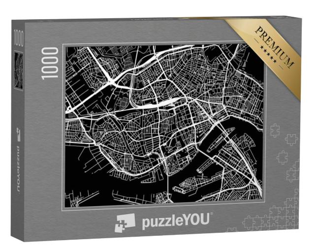 Puzzel 1000 stukjes „Stadsplattegrond van Rotterdam, Nederland“