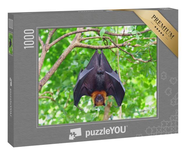 Puzzle 1000 Teile „Fledermaus kopfüber im Baum“