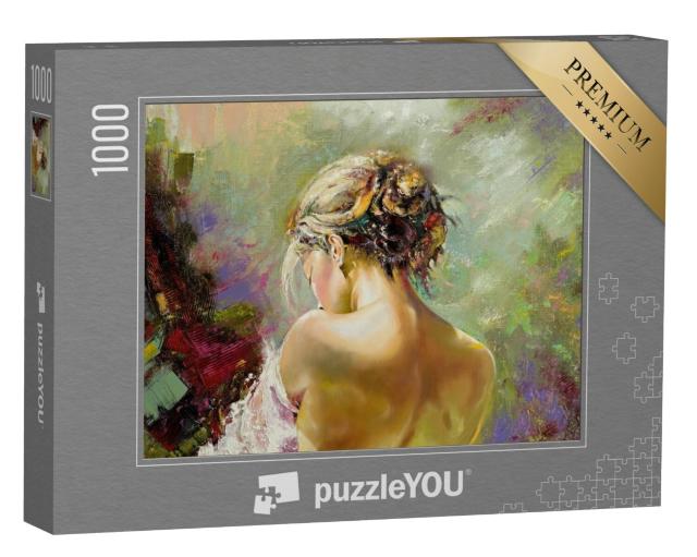 Puzzel 1000 stukjes „Achteraanzicht van een vrouw“