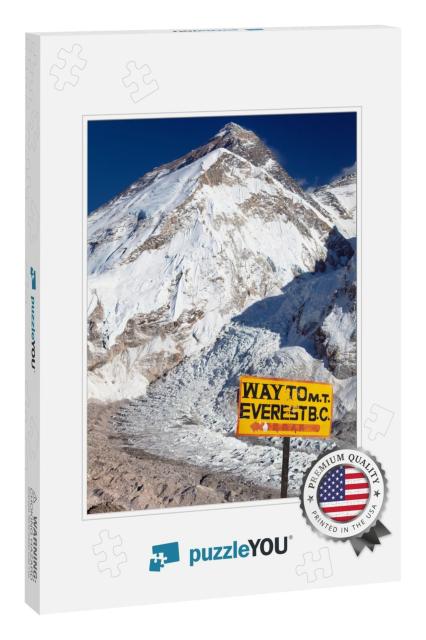 Signpost Way to Mount Everest B. C. & Top of Mount Everes... Jigsaw Puzzle