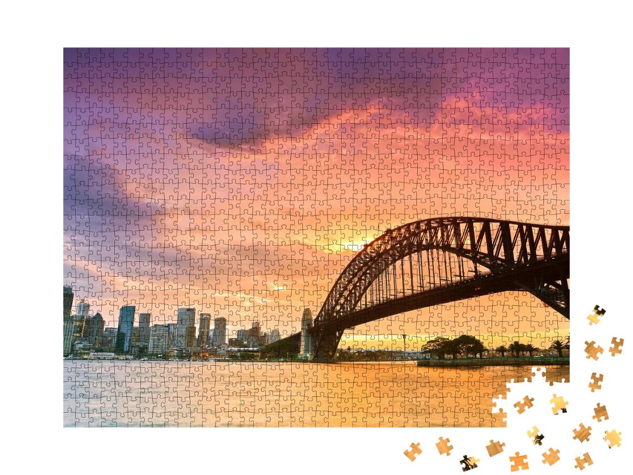 Puzzle 1000 Teile „Sydney Harbour Panorama von Kirribilli in Nord-Sydney aus gesehen“