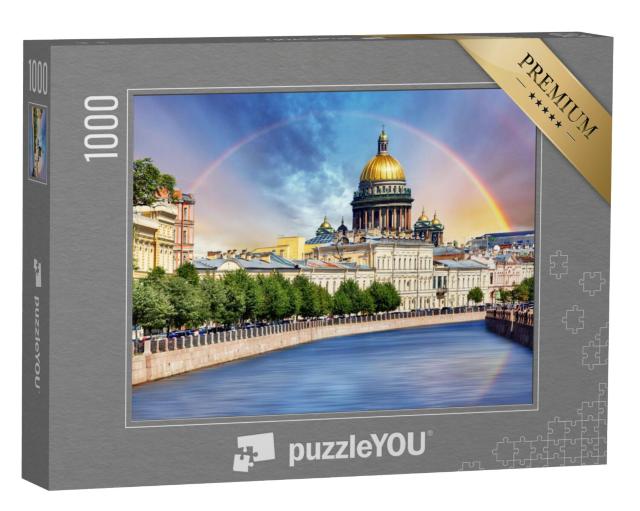 Puzzel 1000 stukjes „Sint-Isaakskathedraal aan de Mojka-rivier, Sint-Petersburg, Rusland“