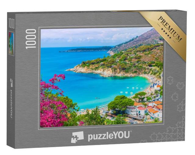 Puzzel 1000 stukjes „Uitzicht op het strand van Cavoli, eiland Elba, Toscane, Italië“