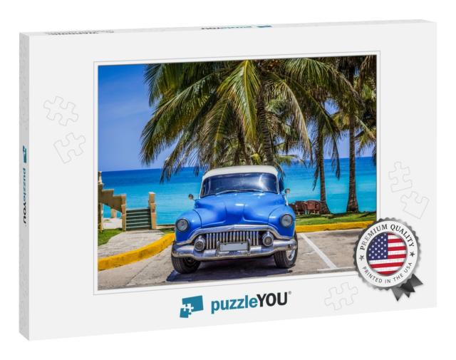 Varadero, Cuba - June 21, 2017 Hdr - American Blue Buick... Jigsaw Puzzle