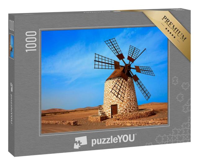 Puzzle 1000 Teile „Windmühle von Fuerteventura, Kanarische Inseln, Spanien“