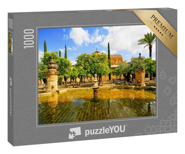 Puzzle 1000 Teile „Brunnen im Innenhof der Mezquita-Kathedralein Córdoba, Andalusien“