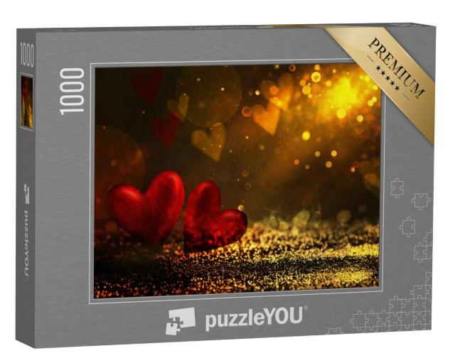 Puzzel 1000 stukjes „Twee harten voor Valentijnsdag“