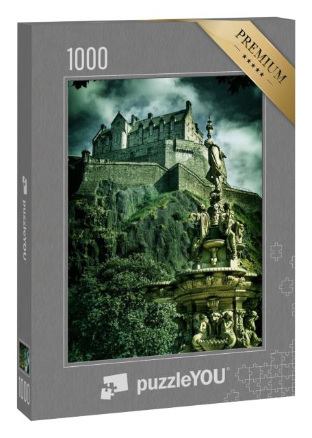 Puzzle 1000 Teile „Aufnahme von Edinburgh Castle, Vintage-Look“