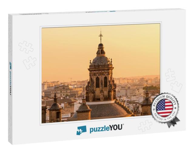 Sunset Seville - a Close-Up Golden Sunset View of the Dom... Jigsaw Puzzle