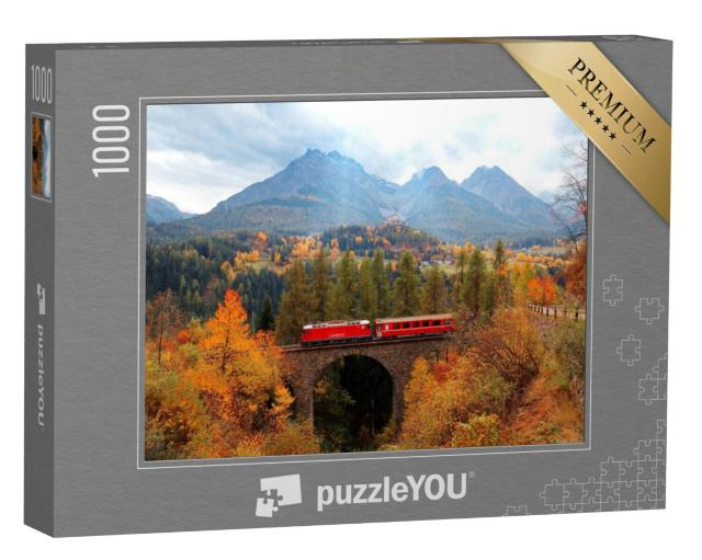 Puzzel 1000 stukjes „Een trein van de Rhätische Bahn“