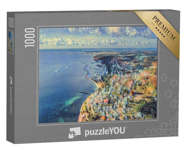 Puzzel 1000 stukjes „in de stijl van Paul-Cezanne - Sassnitz in het Jasmund National Park“