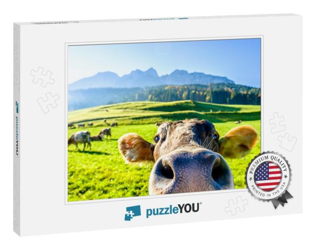 Funny Cow At the Kaisergebirge Mountain... Jigsaw Puzzle