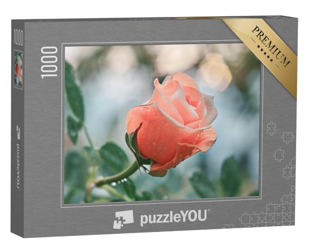 Puzzel 1000 stukjes „Roze bloemen met rozen“